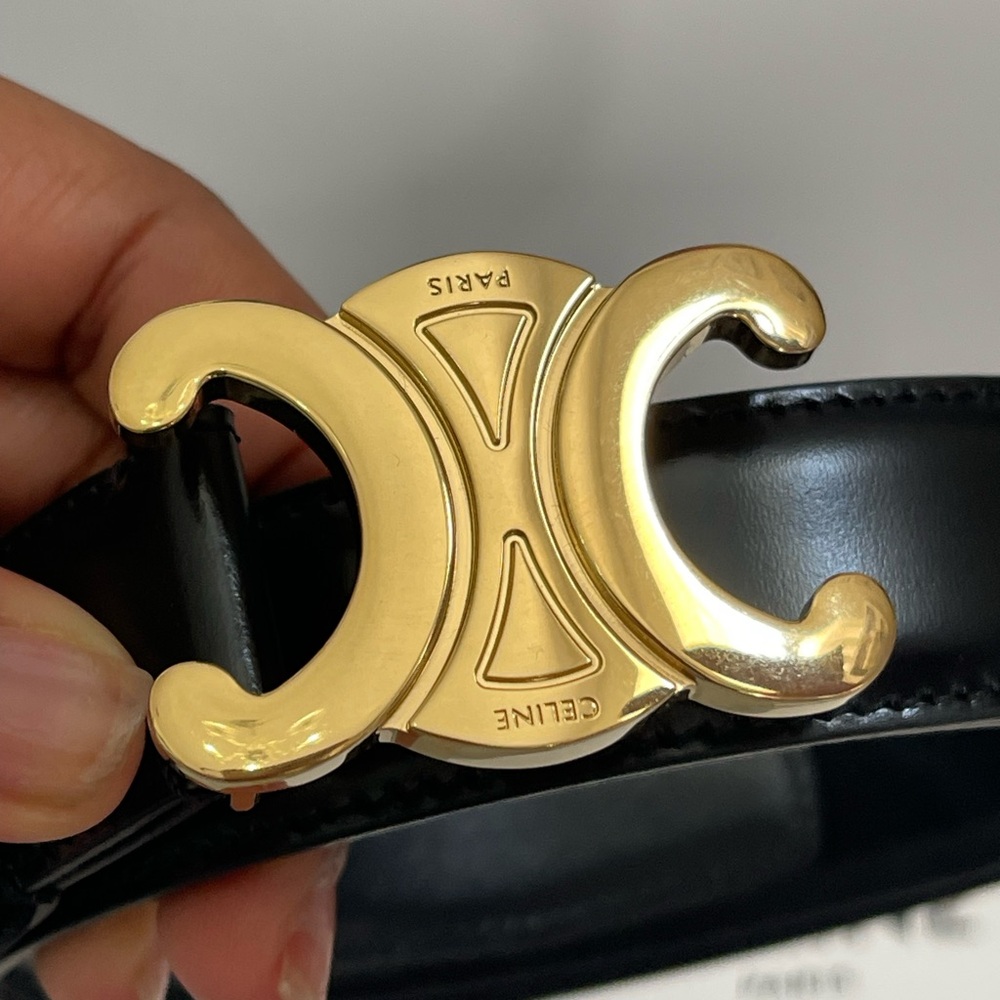 Celine MEDIUM 25MM TRIOMPHE BELT IN TAURILLON LEATHER - Picture 7 of 14